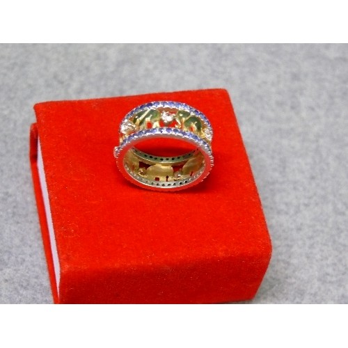 20 - STUNNING  RING CUSTOM MADE IN SRI LANKA GOLD AND SILVER GENUINE SAPPHIRE AROUND BOTH EDGES ALONG WIT... 