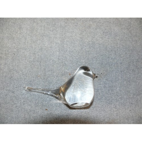 3 - A BIRD PURE GLASS FROM WEDGWOOD GLASS MADE AT THE KINGS LYNN WORKS SIGNED ON THE BASE