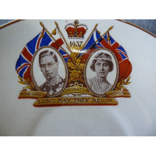 5 - A CUP AND SAUCER TO COMMEMORATE THE CORONATION 1937 GEORGE VI AND ELZABETH BY BURGESS WARE