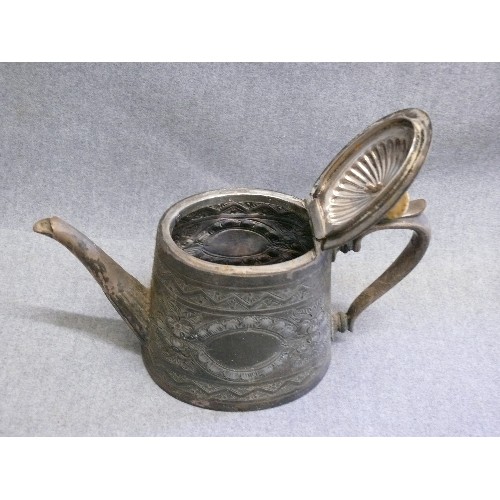 107 - A LOVELY ANTIQUE SILVER PLATE TEAPOT