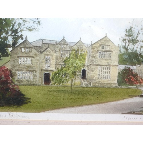 151 - A FRAMED AND GLAZED PRINT OF THE OLD HALL, TODMORDEN