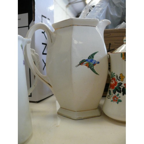 234 - A NICE SELECTION OF VINTAGE CHINA COFFEE POTS, TEAPOTS AND JUGS