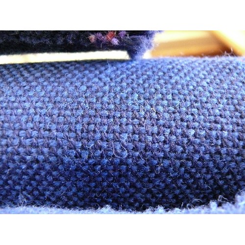 290 - 4 PART ROLLS OF BLUE WOOL BLEND FABRIC