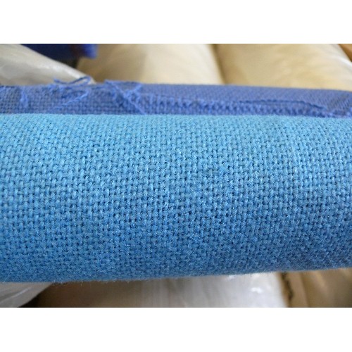 291 - 2 PART ROLLS OF BLUE WOOL BLEND FABRIC