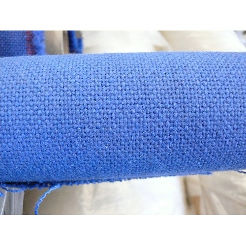 291 - 2 PART ROLLS OF BLUE WOOL BLEND FABRIC