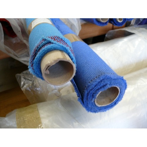 291 - 2 PART ROLLS OF BLUE WOOL BLEND FABRIC