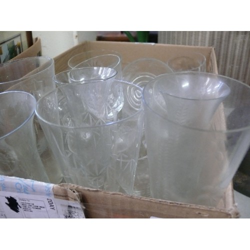 362 - BOX OF MIXED GLASSES, INCLUDING WINE AND  CHAMPAGNE