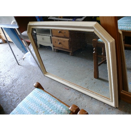 451 - OVER MANTLE MIRROR PAINTED IN CREAM