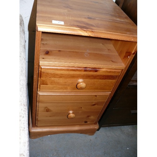 467 - PINE 2 DRAWER AND SHELF UNIT