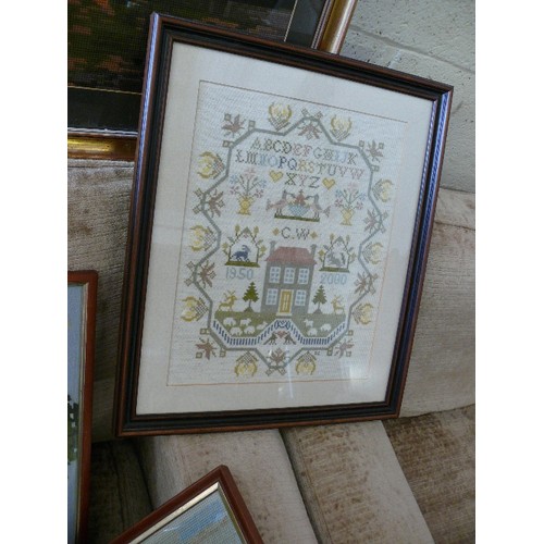 469 - 6 X FRAMED EMBROIDERED SCENES