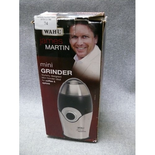 74 - MINI GRINDER, IDEAL FOR COFFEE OR SPICES, BY JAMES MARTIN. BOXED