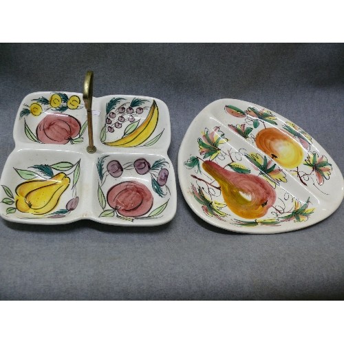 75 - 2 DECORATIVE FRUIT THEMED CERAMIC SERVING DISHES