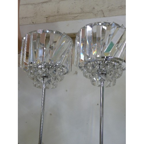 88 - A PAIR OF LOVELY CRYSTAL DROPLET TABLE LAMPS