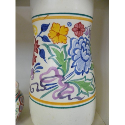 94 - A CERAMIC DECORATIVE POOLE VASE AND POT