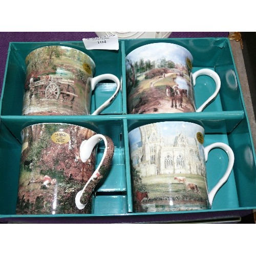 104 - A BOXED SET OF 4 MUGS WITH JOHN CONSTABLE SCENES