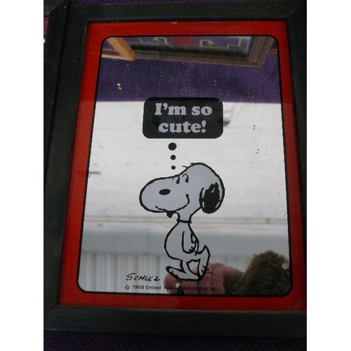 118 - A SET OF 5 PEANUTS PICTURE MIRRORS ALL FEATURING SNOOPY