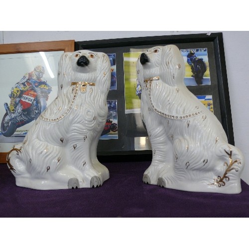 121 - A PAIR OF VERY LARGE BESWICK STAFFORDSHIRE DOGS