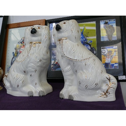 121 - A PAIR OF VERY LARGE BESWICK STAFFORDSHIRE DOGS