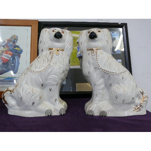 121 - A PAIR OF VERY LARGE BESWICK STAFFORDSHIRE DOGS