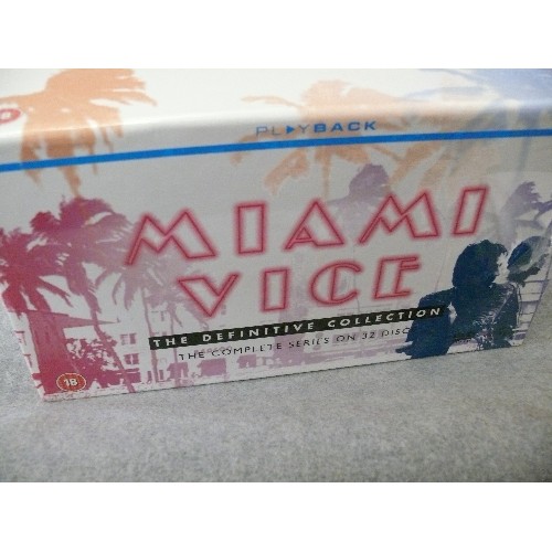 149A - MIAMI VICE THE DEFINITIVE COLLECTION 32 DISC DVD BOXSET, NEW AND SEALED