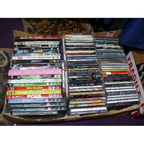 151 - JOB LOT OF CDS (APPROX 60) AND DVDS. INCLUDES JURASSIC PARK BOX SET & SISU