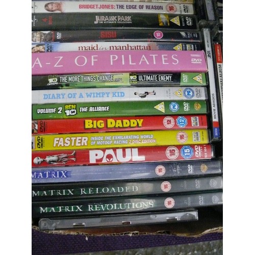 151 - JOB LOT OF CDS (APPROX 60) AND DVDS. INCLUDES JURASSIC PARK BOX SET & SISU