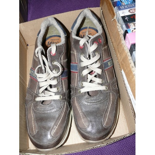 154 - GENUINE AMERICAN MUSTANG TRAINERS - LEATHER UPPERS SIZE 11-ISH. VERY COMFORTABLE.