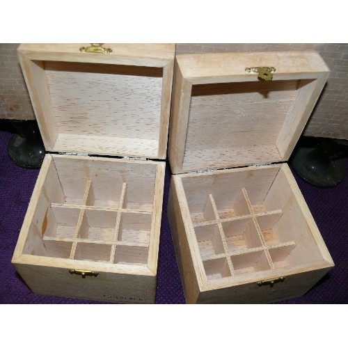 230 - TWO WOODEN STORAGE BOXES WITH FITTED COMPARTMENTS