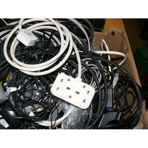 251 - A LARGE BOX OF VARIOUS CABLES ETC