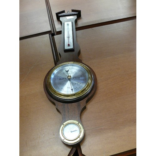 270 - A VINTAGE WOOD FRAMED BAROMETER