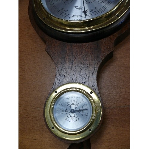 270 - A VINTAGE WOOD FRAMED BAROMETER