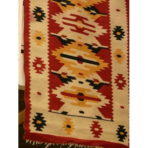 287 - A LOVELY HAND WOVEN AZTEC REVERSIBLE RUG