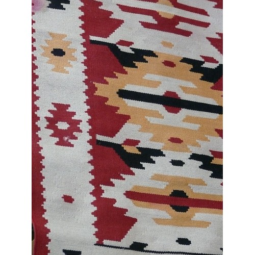 287 - A LOVELY HAND WOVEN AZTEC REVERSIBLE RUG