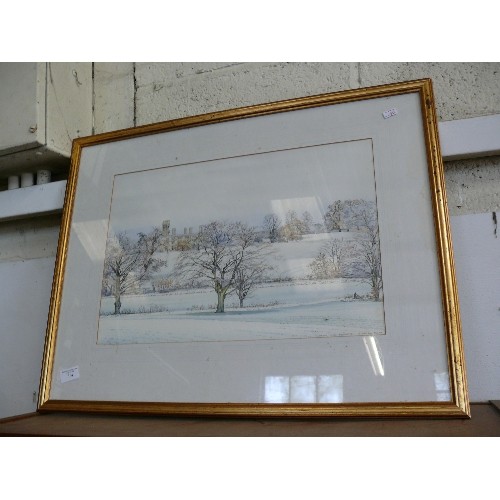 164 - A FRAMED AND GLAZED WATERCOLOUR OF SHUTTLEWORTH COLLEGE BEDFORDSHIRE, BY CHARLOTTE DAY