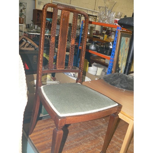 379 - EDWARDIAN CHAIR, MAHOGANY, STRING INLAY TO LEGS AND BACK