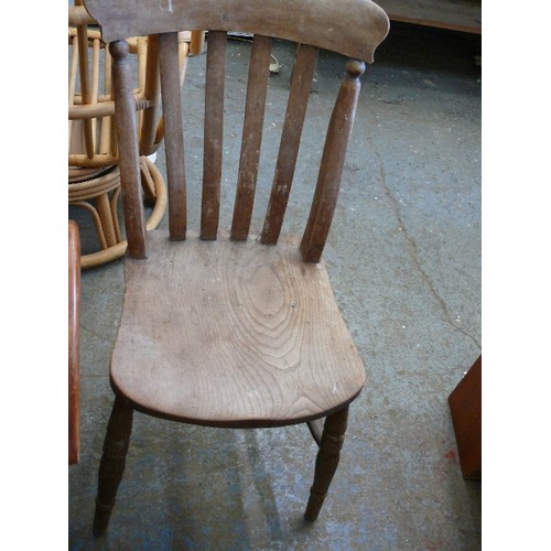 397 - ELM AND BEECH VINTAGE FARMHOUSE KITCHEN CHAIR