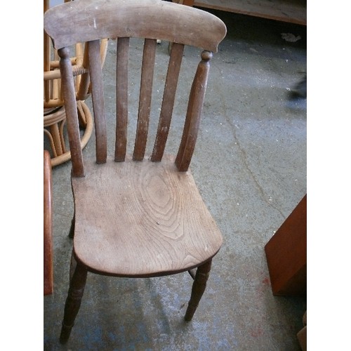 397 - ELM AND BEECH VINTAGE FARMHOUSE KITCHEN CHAIR