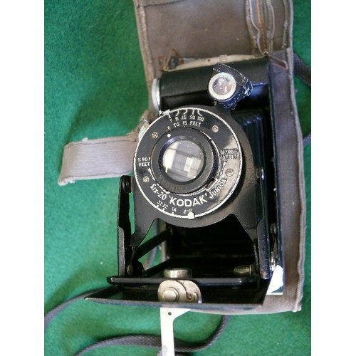 15 - KODAK JUNIOR VINTAGE CAMERA WITH CANVAS CASE