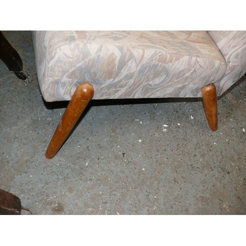 405 - MID CENTURY HIGH BACK CHAIR WITH TEAK LEGS