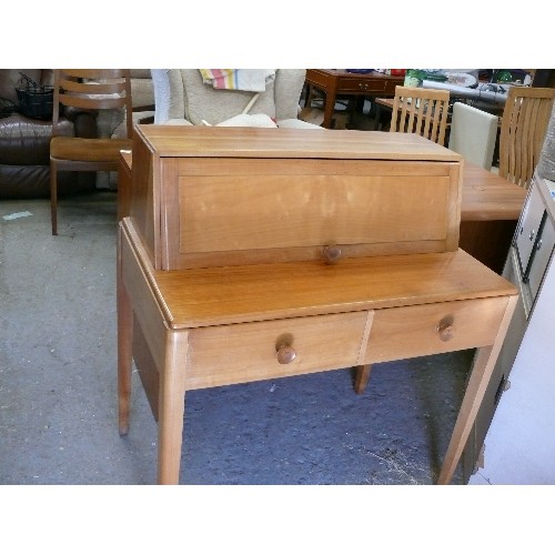 424 - POST WAR ARTS AND CRAFT TEAK DESK, POSSIBLY ARTHUR BASIL REYNOLDS