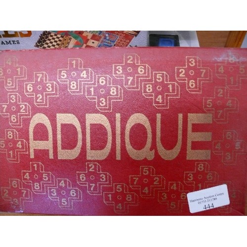 444 - QUANTITY OF GAMES AND PUZZLES ADDIQUE,  SCRABBLE,  TAKE THE TEST,  BAGPUSS PUZZLE ETC.