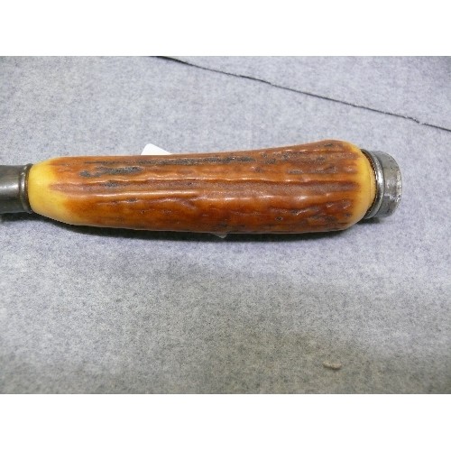 57A - A STEEL WITH ANTLER HANDLE