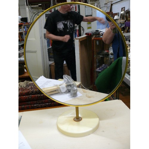 55 - RETRO ROUND FREESTANDING  VANITY MIRROR