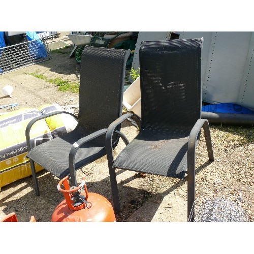 317 - A PAIR OF BLACK GARDEN CHAIRS