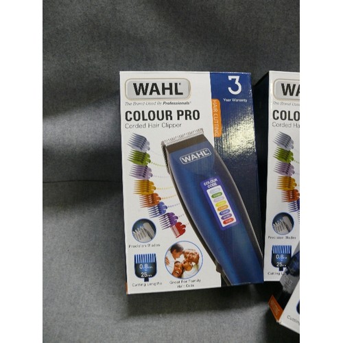 67 - 4 X COLOUR PRO CORDED HAIR CLIPPERS BY WAHL, NEW AND BOXED