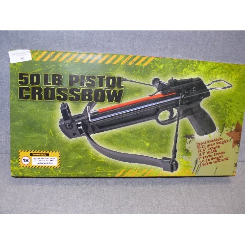 80 - 50LB PISTOL CROSS BOW, NEW AND BOXED