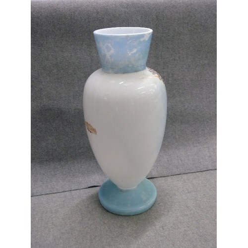 95 - UNUSUAL MILK GLASS QUEEN VICTORIA VASE