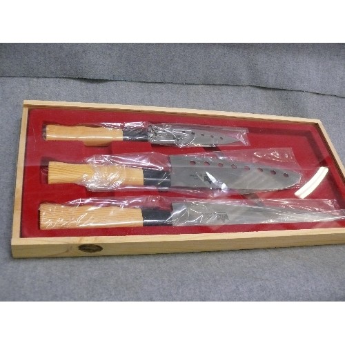 82 - 2 X SUSHI KNIFE SETS, BOXED