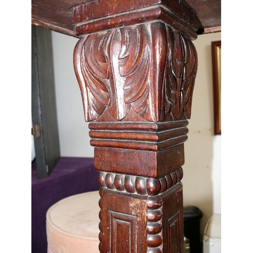 104 - ANTIQUE HIGHLY CARVED WOOD  TORCHIERE