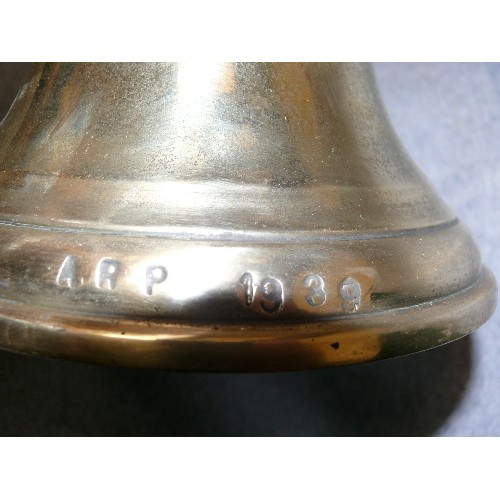 109 - LARGE BRASS BELL ARP 1939